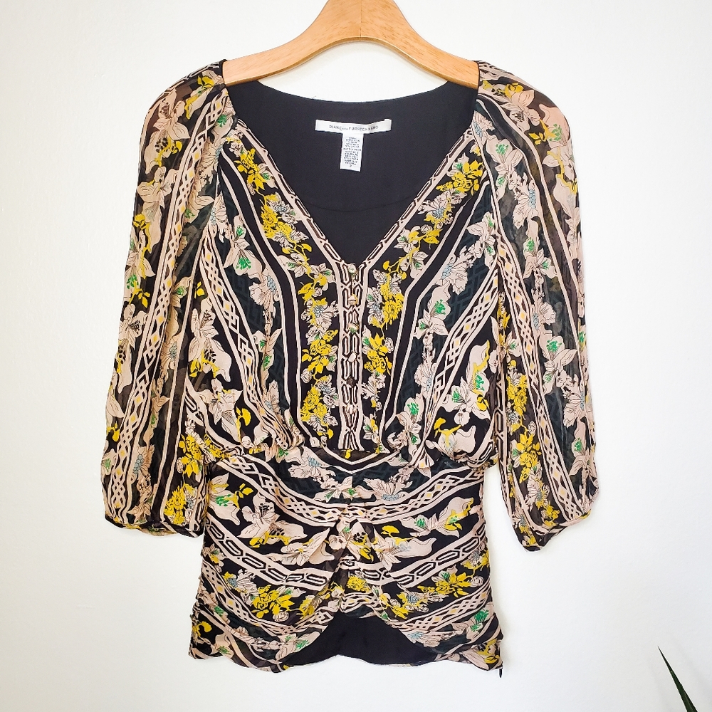 Diane Von Furstenberg Wexford 100% Silk Blouse